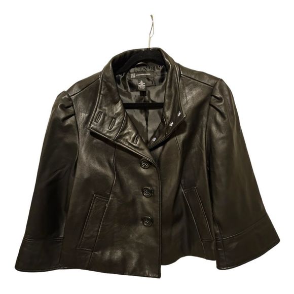 INC Black Leather Cropped Jacket - Size XL - Picture 1 of 7